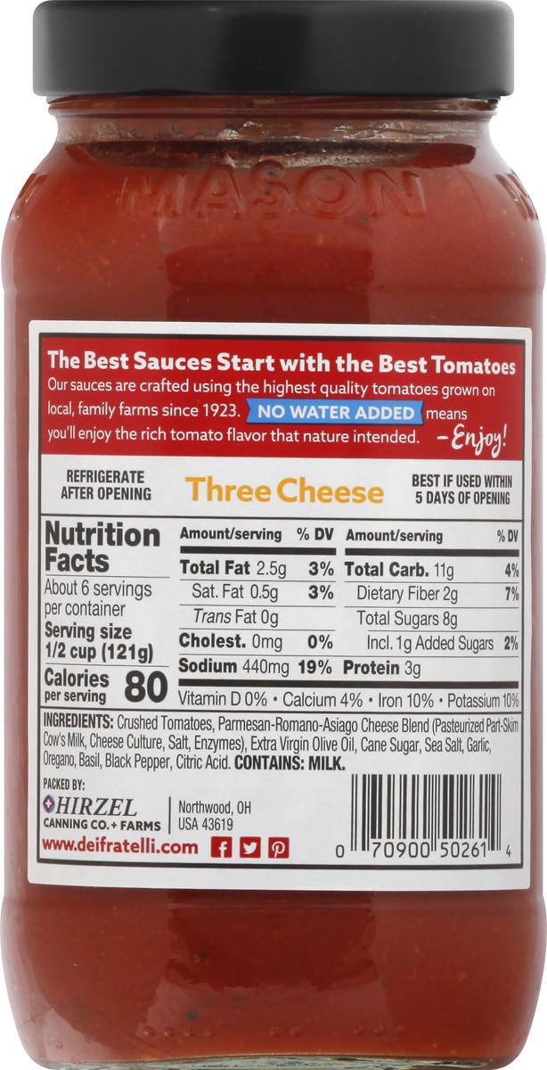 slide 7 of 13, Dei Fratelli Three Cheese Pasta Sauce - 24 oz, 24 oz
