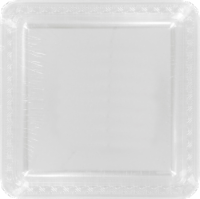 slide 1 of 1, Party Secret Unique Clear Plastic 7" Square Plates, 12 ct