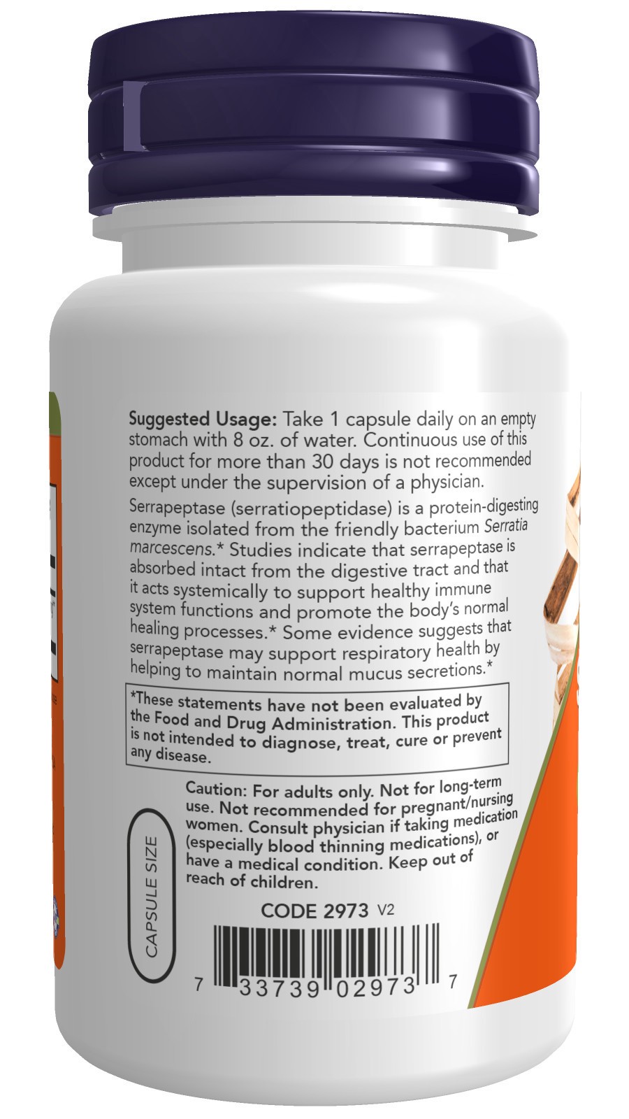 slide 2 of 4, NOW Serrapeptase - 60 Veg Capsules, 60 ct