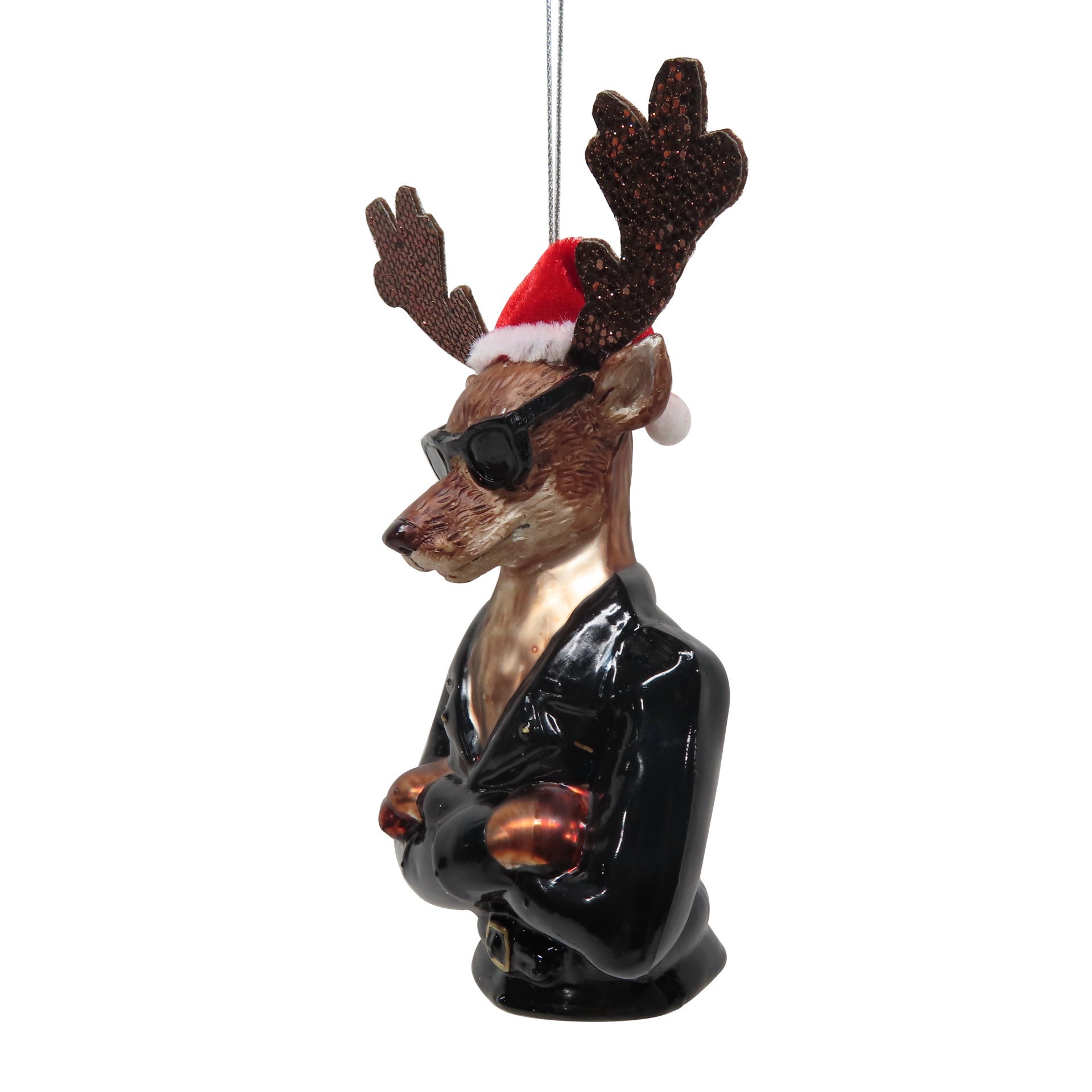 slide 2 of 4, 5" Cool Reindeer Glass Ornament By Ashland, 5 in x 2 in x 5 in