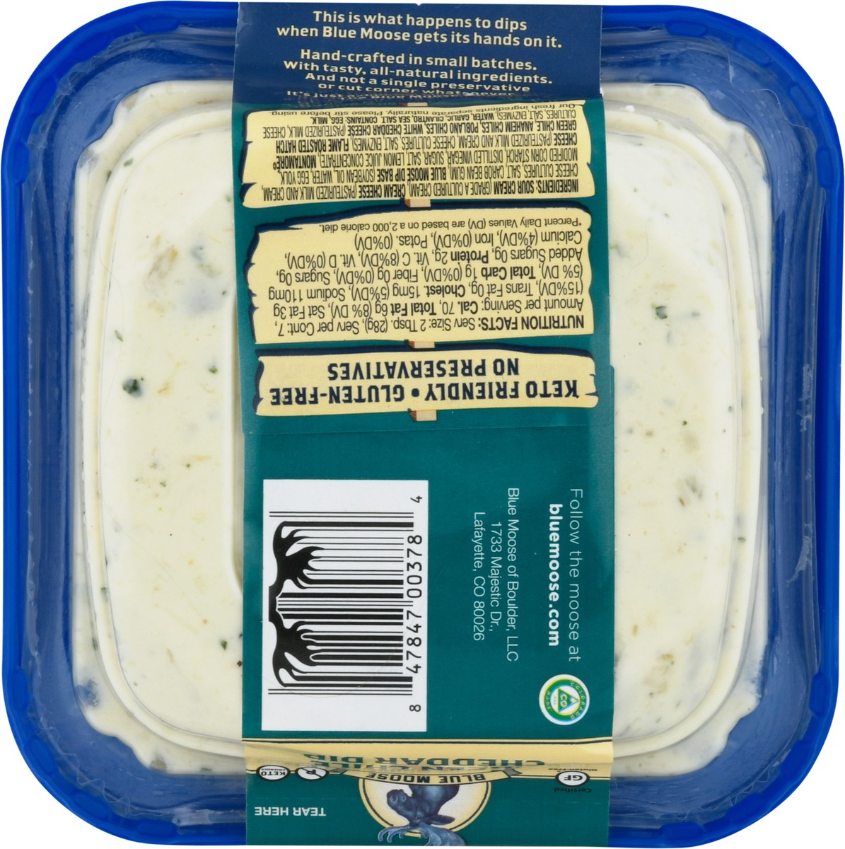 slide 3 of 12, Blue Moose of Boulder Green Chile Cheddar Dip, 7 oz