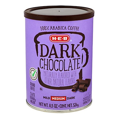 slide 1 of 1, H-E-B Select Ingredients Dark Chocolate Medium Roast Ground Coffee, 11.5 oz