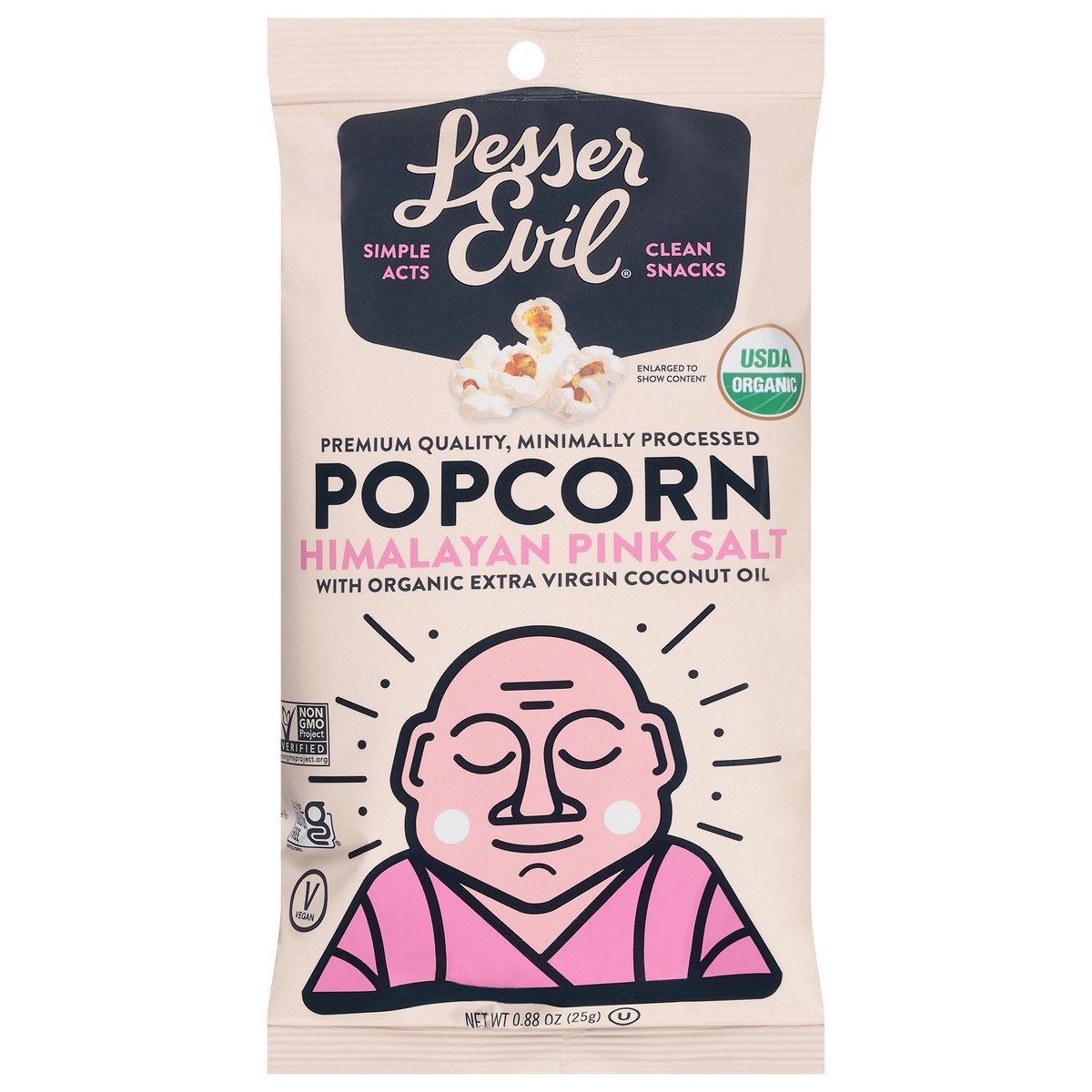 slide 3 of 13, LesserEvil Himalayan Pink Salt Popcorn 0.88 oz, 0.88 oz