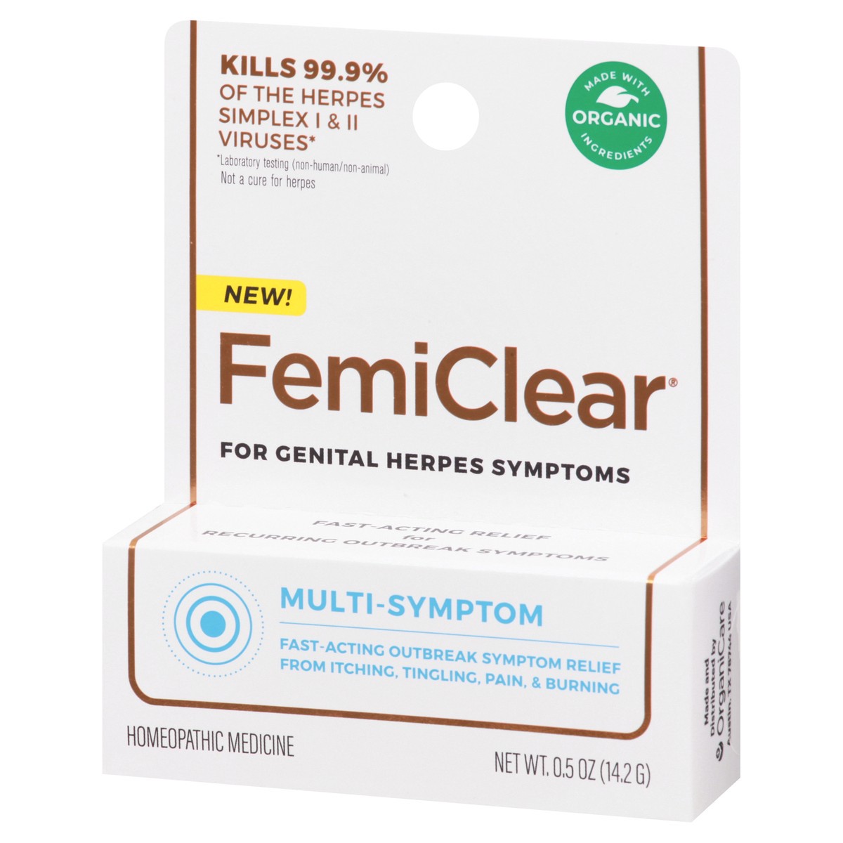 slide 7 of 9, Femiclear Genital Herpes Multi-Symptom Relief 0.5 oz Card, 0.5 oz