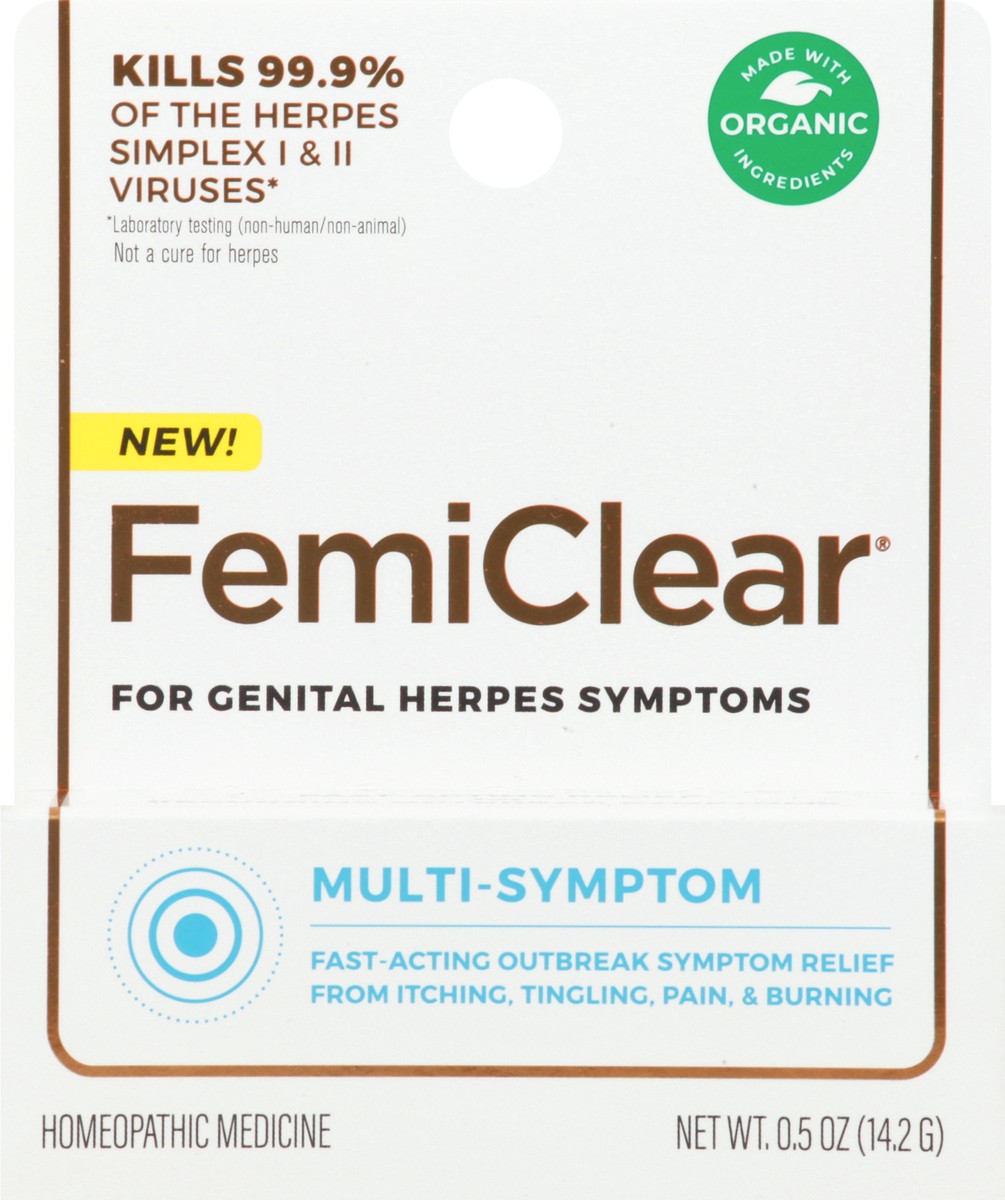 slide 4 of 9, Femiclear Genital Herpes Multi-Symptom Relief 0.5 oz Card, 0.5 oz