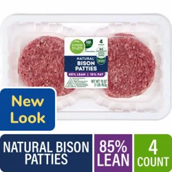 Simple Truth® 85/15 Natural Bison Patties, 4 ct / 1 lb