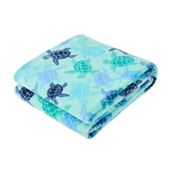 Meijer Corporate Seasonal Sea Turtles Plush Throw, 50 in x 70 in