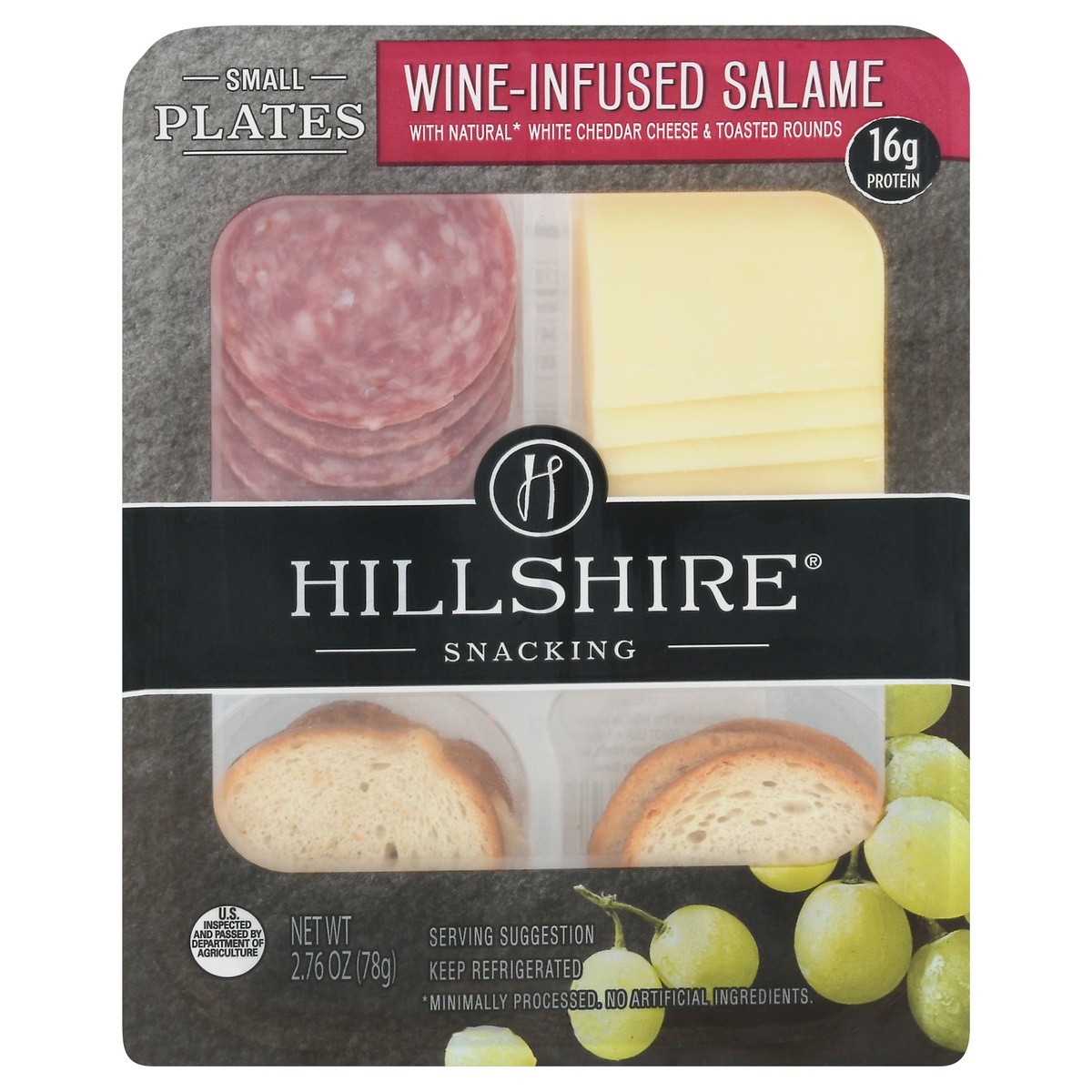 slide 1 of 3, Hillshire Farm Snacking Wine Infused Salame Cheese and Crackers Small Plate - 2.76oz, 