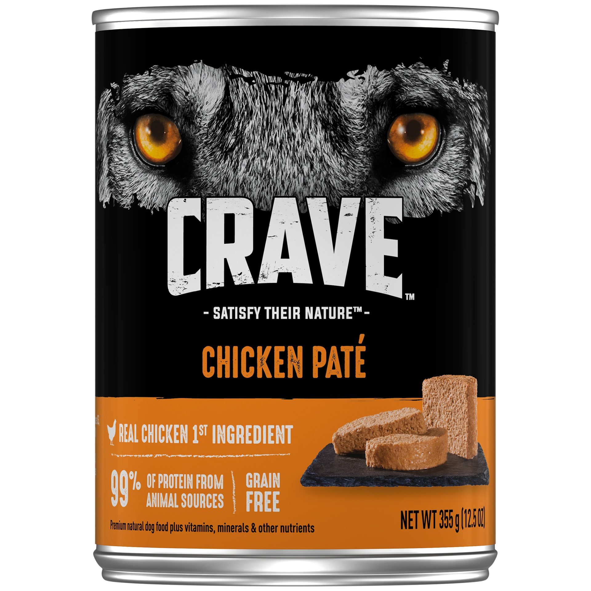 slide 1 of 7, Crave Grain Free Paté Wet Dog Food Chicken, 12.5 oz