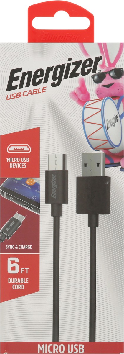 slide 6 of 9, Energizer 6 Foot Micro USB USB Cable 1 ea, 1 ct