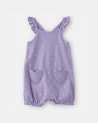 Carters Baby Girl Polka Dots Sleeveless Romper - Purple Purple 9M
