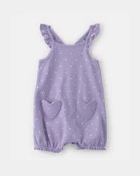 Carters Baby Girl Polka Dots Sleeveless Romper - Purple Purple 9M