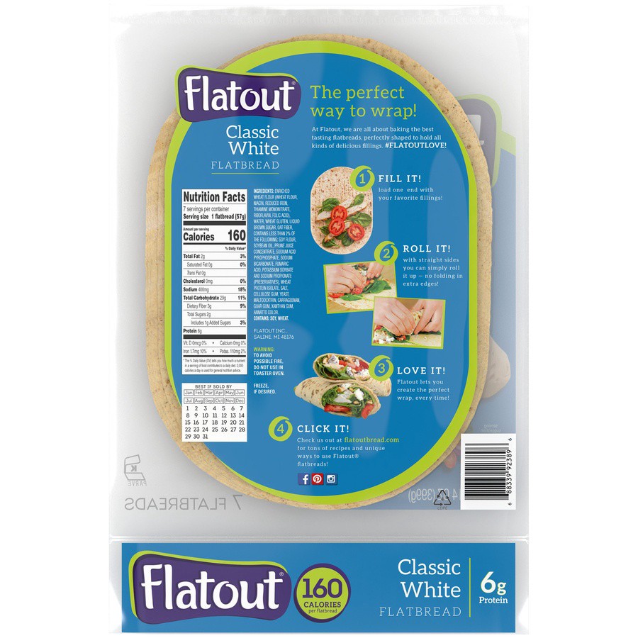 slide 2 of 4, Flatout Original Bread, 7 ct; 14 oz