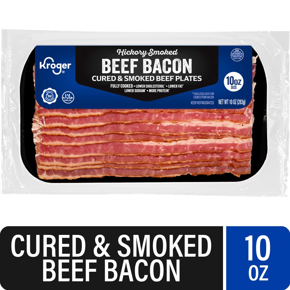 slide 1 of 5, Kroger® Hickory Smoked Beef Bacon, 10 oz