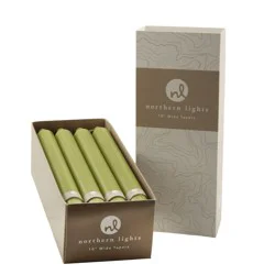 Northern Lights 10" Wide Taper Candles - Moss Green