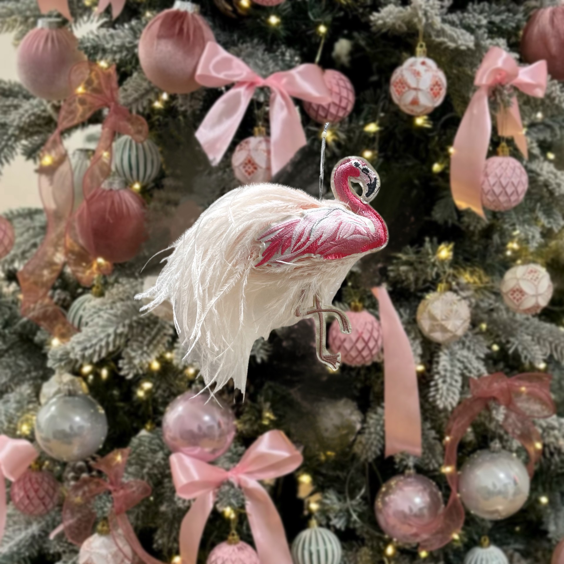 slide 3 of 3, 6" Pink Flamingo Ornament By Ashland, 6 in
