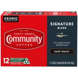 Community Coffee Coffee, Signature Blend, Dark Roast, K-Cup Pods