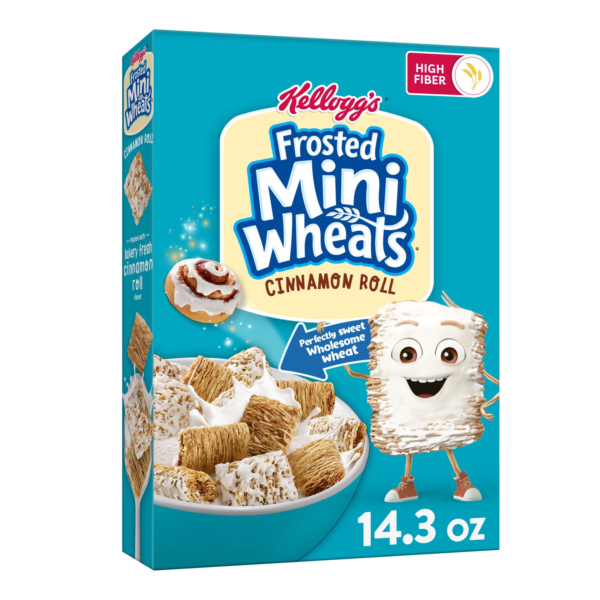 slide 1 of 5, Frosted Mini-Wheats Whole Grain Cinnamon Roll Cereal 14.3 oz, 14.3 oz