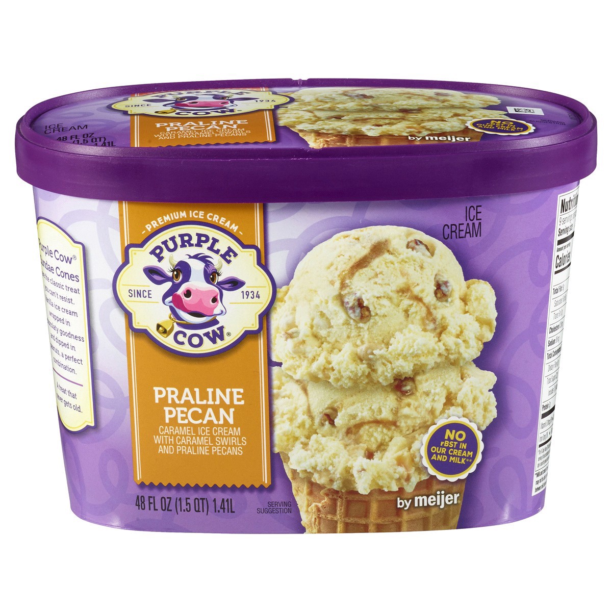 slide 1 of 9, Purple Cow Praline Pecan Ice Cream, 1.5 qt