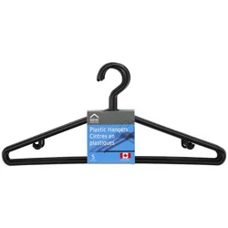Home Essentials Black Hngrs 5Pk