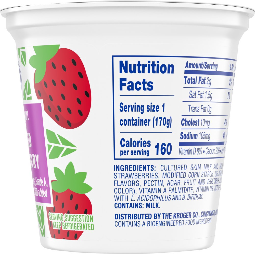 slide 4 of 5, Kroger Strawberry Low Fat Yogurt Cup, 6 oz
