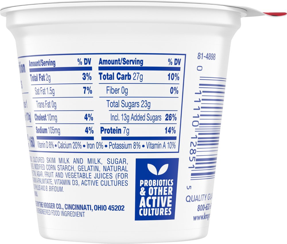 slide 5 of 5, Kroger Strawberry Low Fat Yogurt Cup, 6 oz