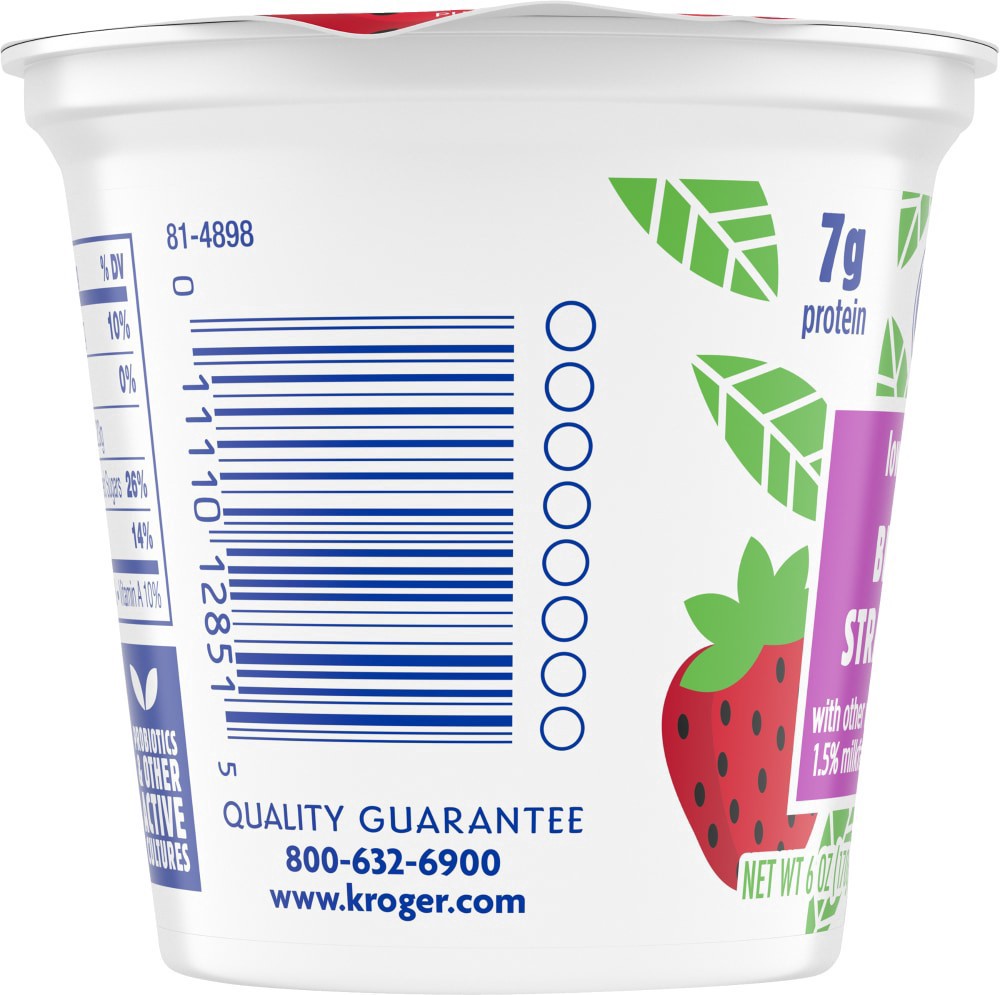 slide 3 of 5, Kroger Strawberry Low Fat Yogurt Cup, 6 oz