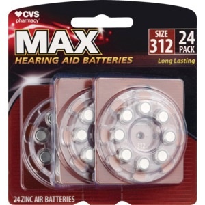 slide 1 of 1, CVS Pharmacy Hearing Aid Batteries Size 312, 24 ct
