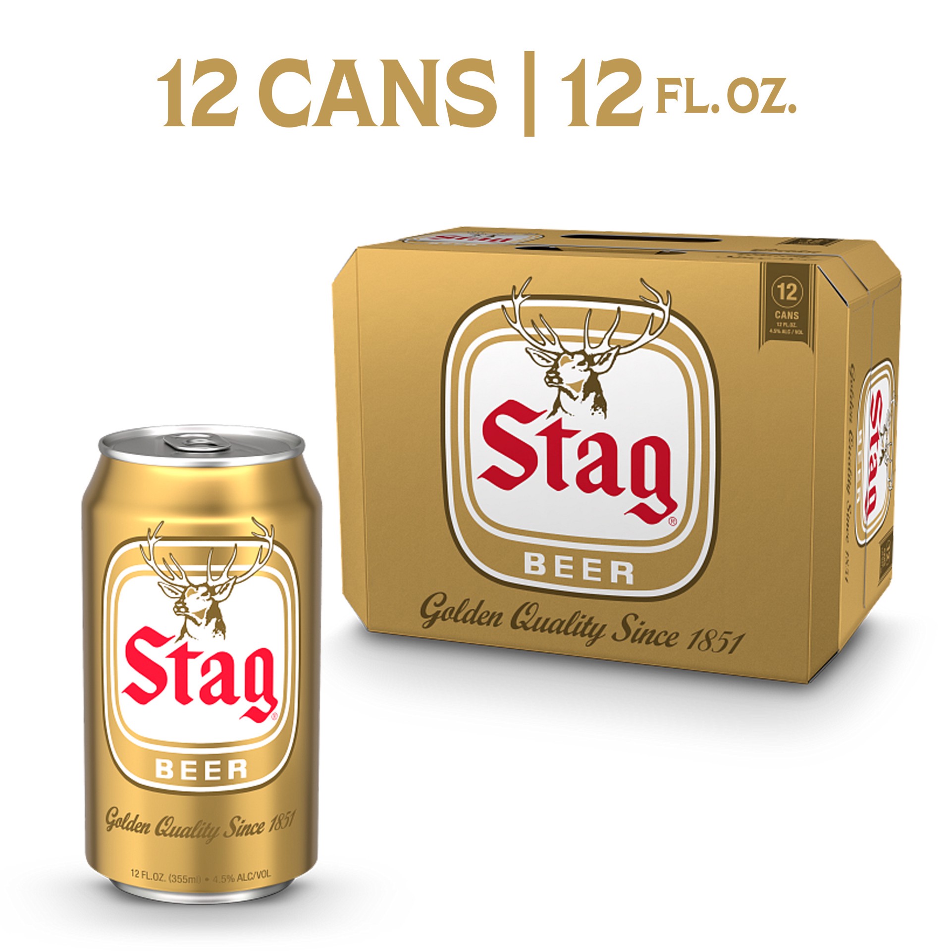 slide 4 of 10, Stag Beer, 12 Pack, 12 fl oz Cans, 12 ct