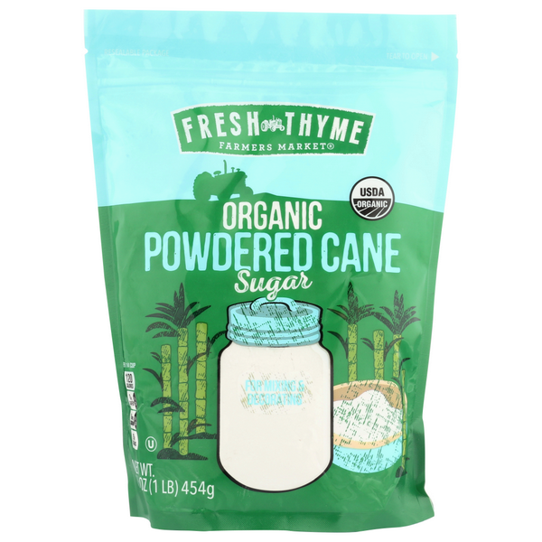 slide 1 of 1, Fresh Thyme Farmers Market Organic Powdered Cane Sugar, 16 oz