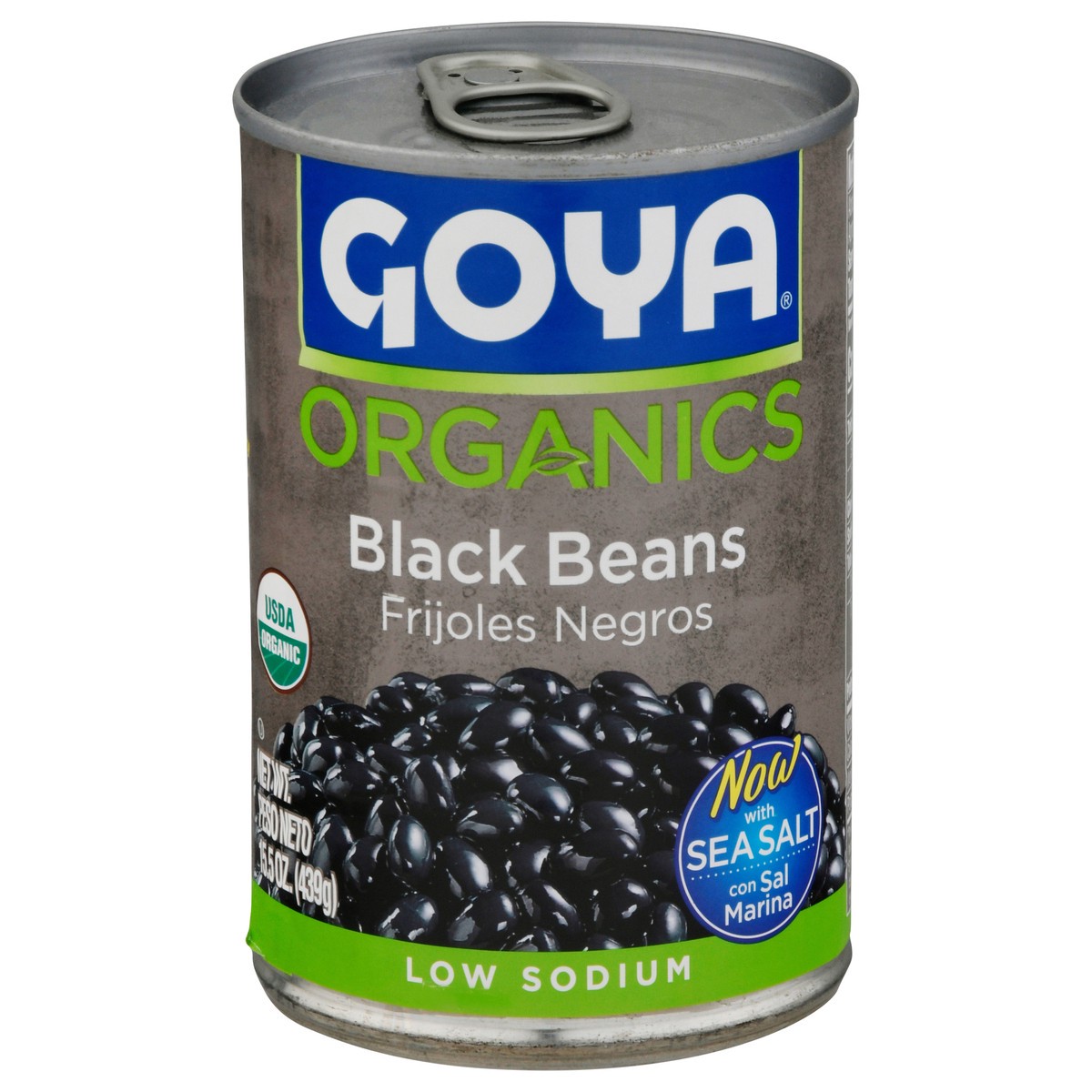 slide 1 of 9, Goya Organics Low Sodium Black Beans 15.5 oz, 15.5 oz