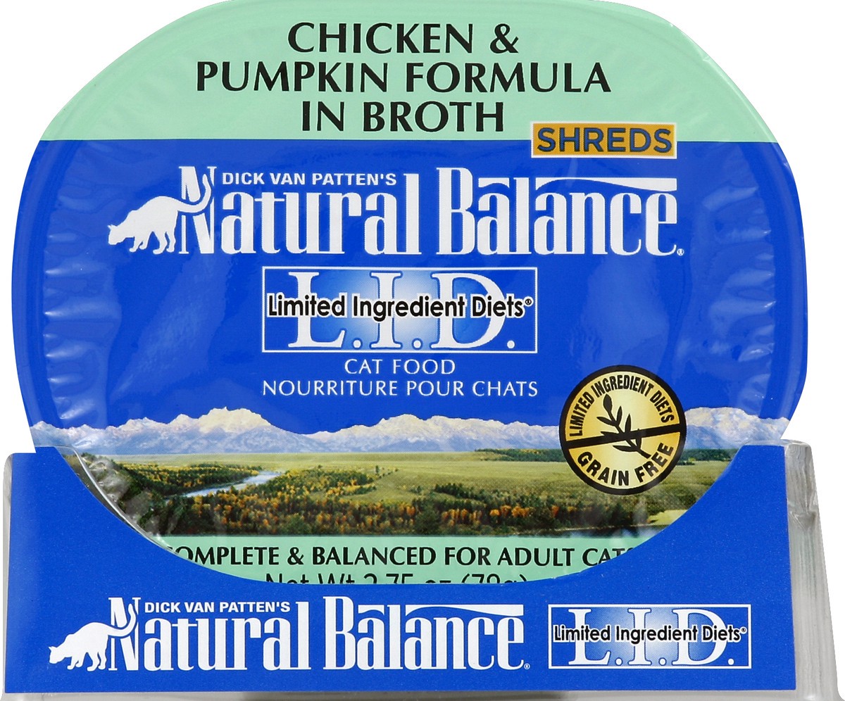 slide 5 of 6, Natural Balance L.I.D. Limited Ingredient Diets Chicken & Pumpkin Formula in Broth Wet Cat Food, 2.75 oz. tub, 2.75 oz