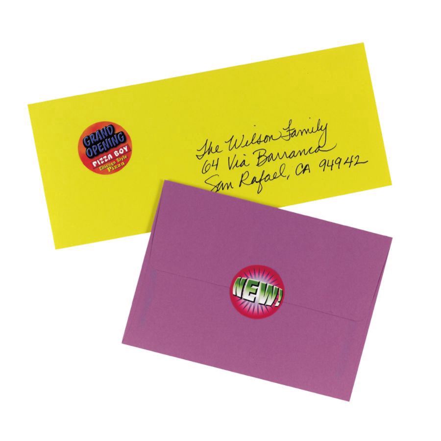 slide 10 of 10, Avery Permanent High-Visibility Labels, 8293, Round, White, 400 ct; 1.5 in