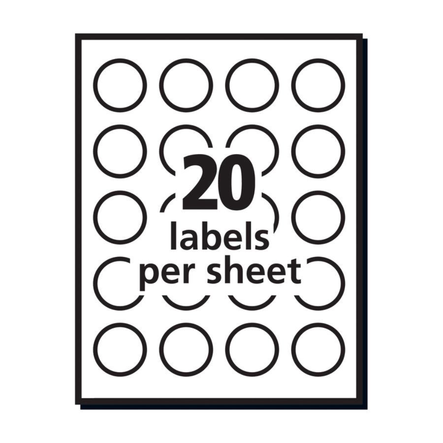 slide 2 of 10, Avery Permanent High-Visibility Labels, 8293, Round, White, 400 ct; 1.5 in