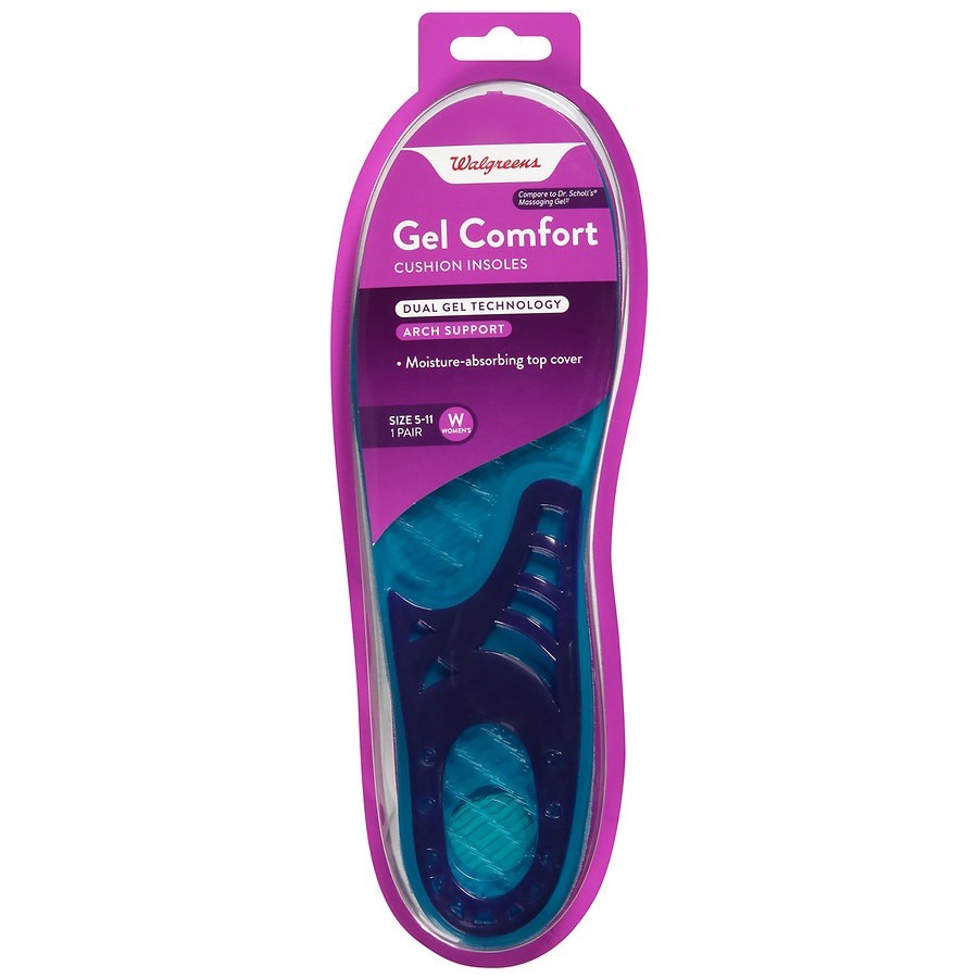 slide 1 of 1, Walgreens Women's Gel Comfort Cushion Insoles Pair, 5 ct