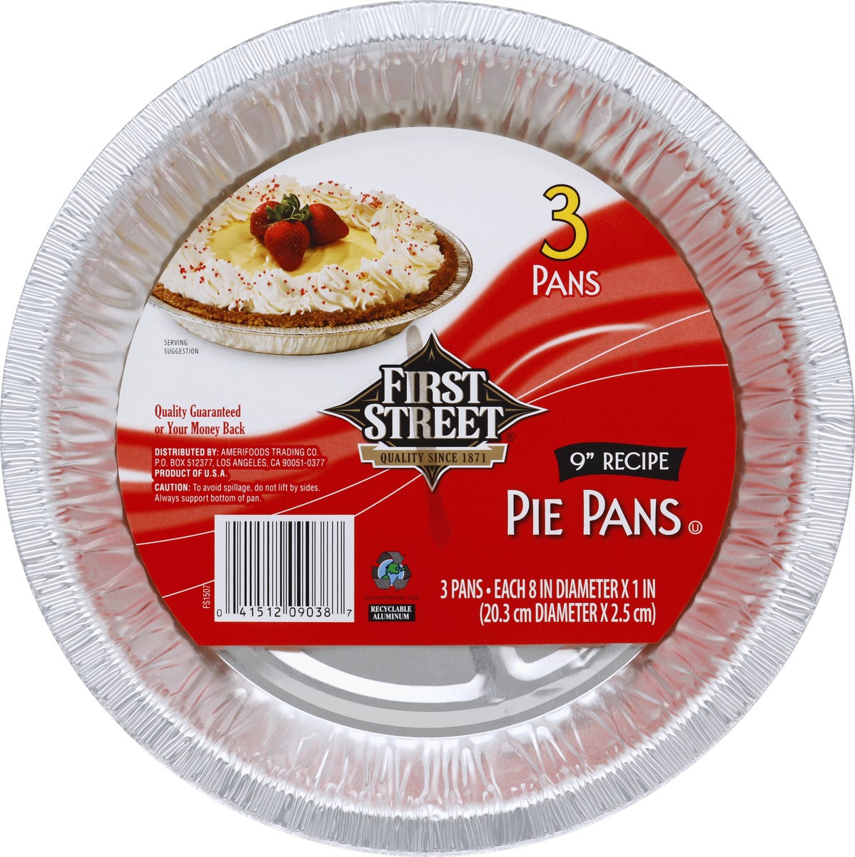 slide 3 of 6, First Street 9 Inch Foil Pie Pans, 3 ct