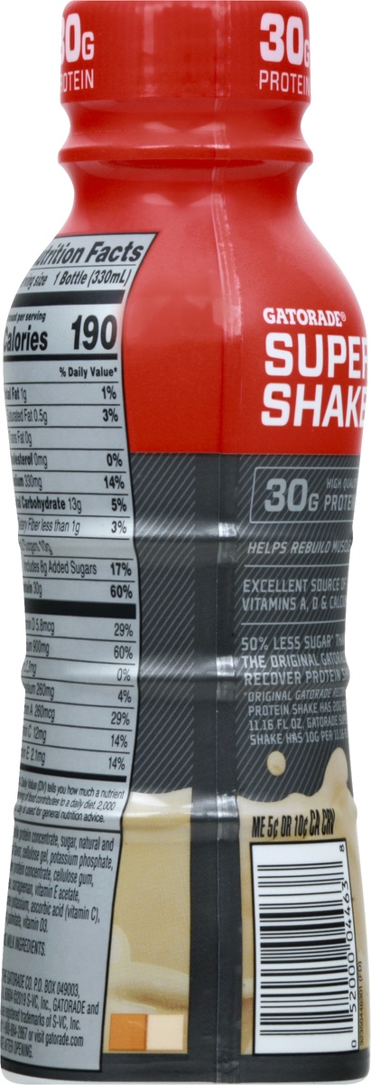 Gatorade Recover Protein Shake, Vanilla, Bottle, 1/CA