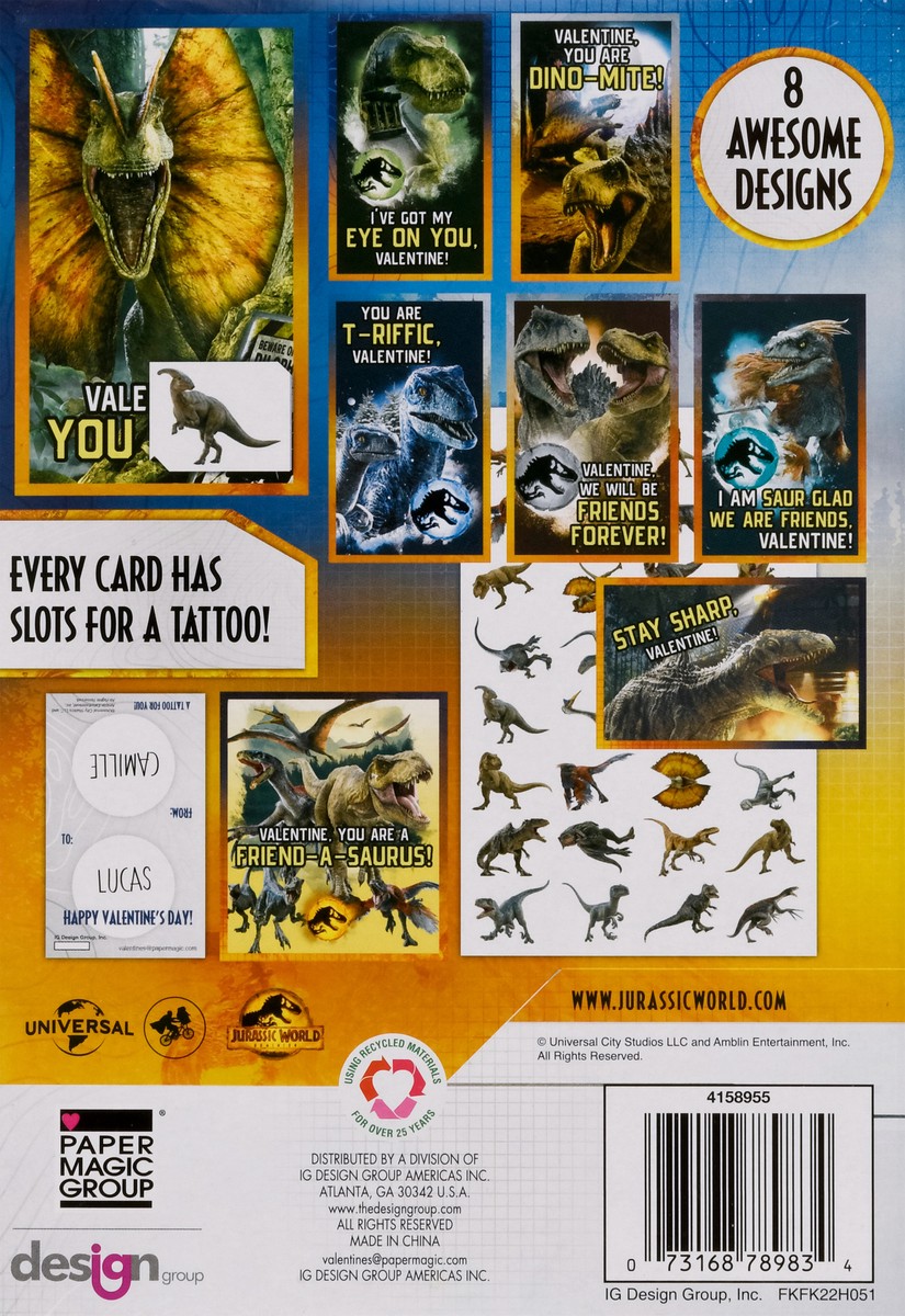 slide 10 of 10, IG Design Group Valentine Cards Tattoo Jurassic World, 1 ct