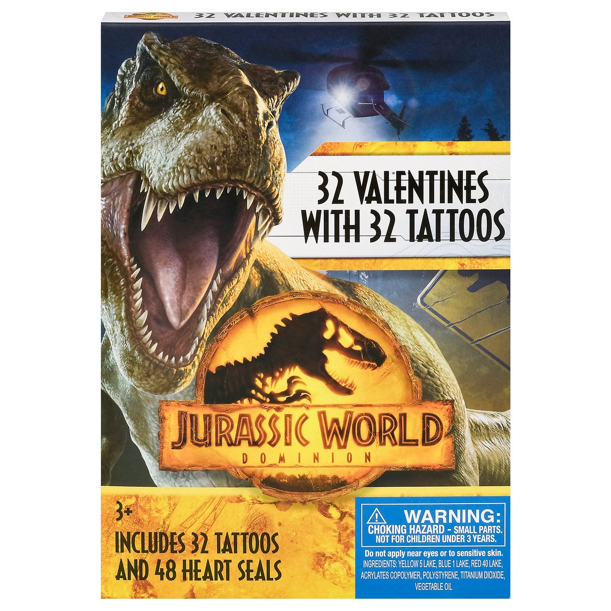 slide 1 of 10, IG Design Group Valentine Cards Tattoo Jurassic World, 1 ct