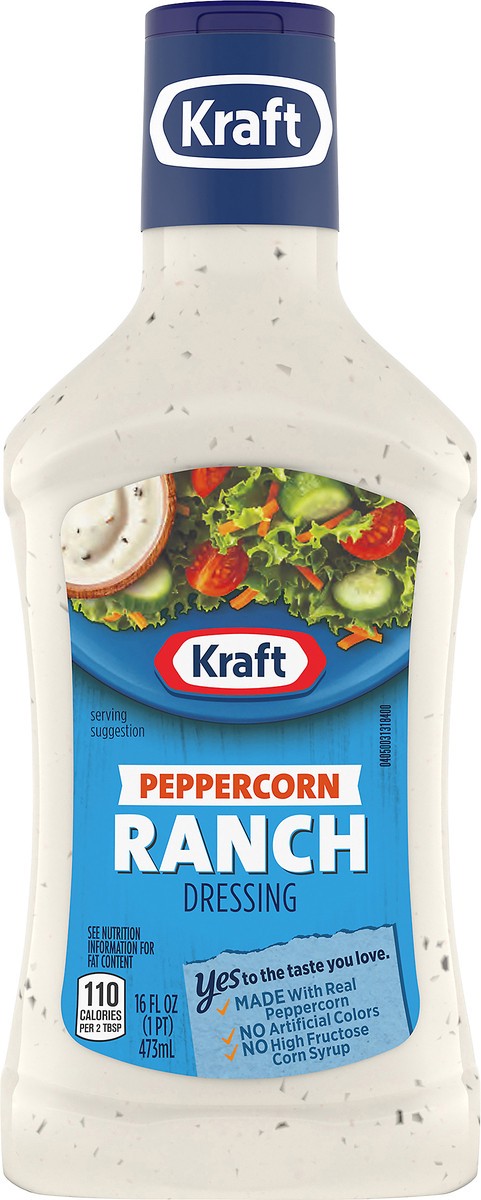 slide 5 of 9, Kraft Peppercorn Ranch Salad Dressing, 16 fl oz Bottle, 16 fl oz