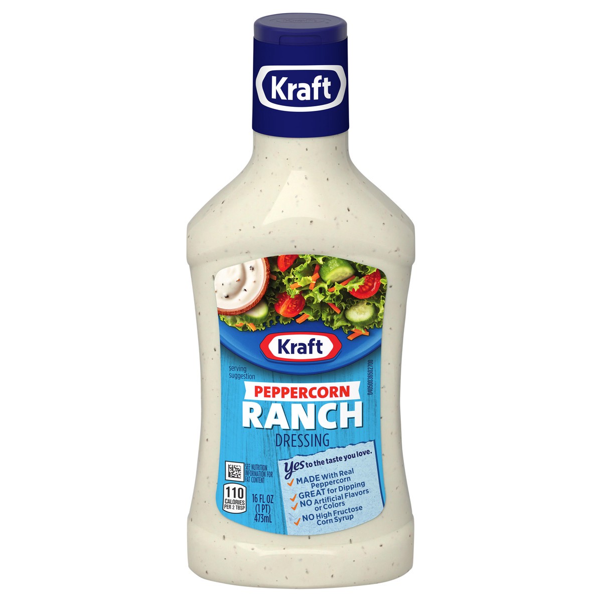 slide 1 of 9, Kraft Peppercorn Ranch Dressing, 16 fl oz Bottle, 16 fl oz