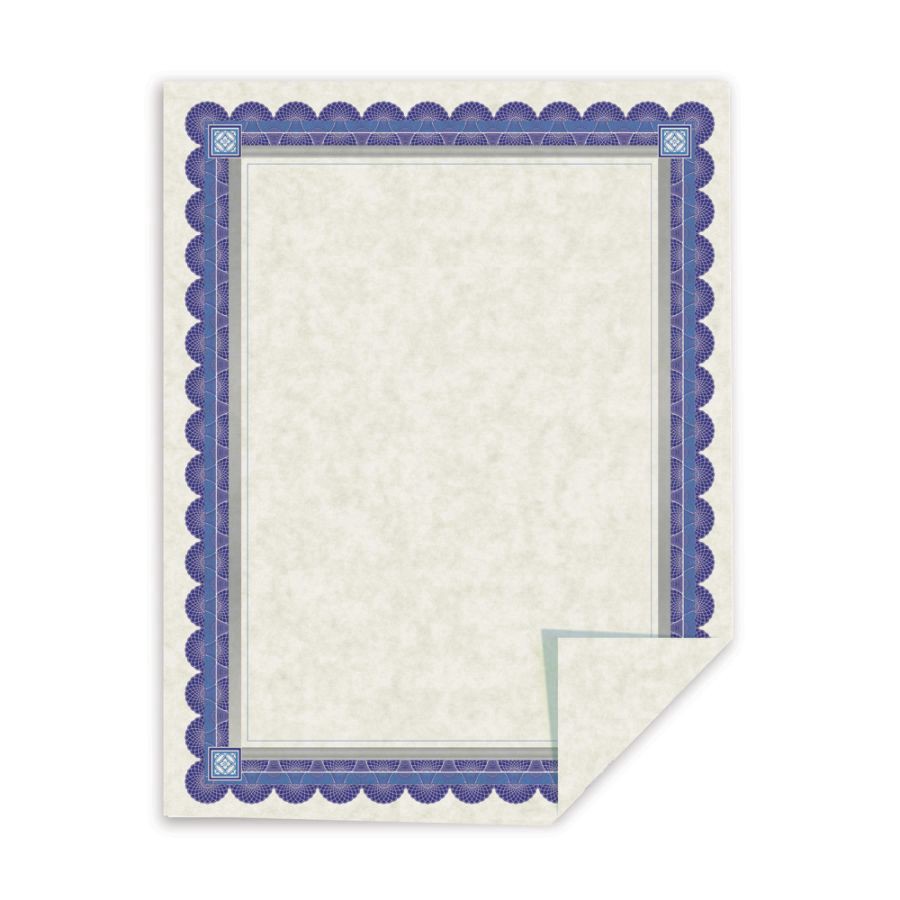 slide 8 of 9, Southworth Foil Enhanced Preprinted Certificate Refills, Ivory/Silver/Blue, 15 ct