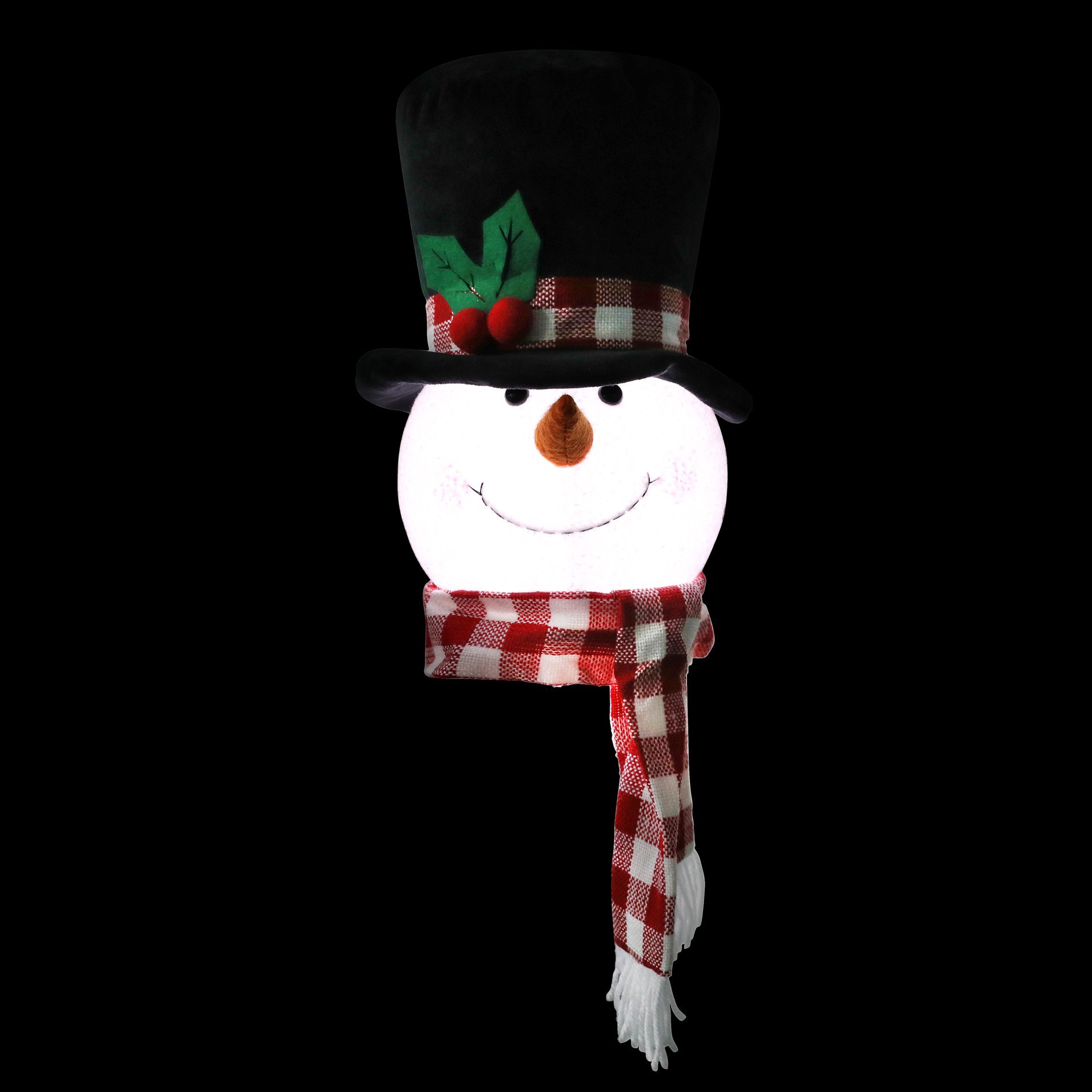 slide 3 of 3, 11" Snowman Head Lighted Tree Topper By Ashland, 11 in