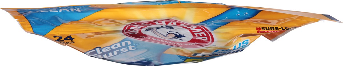 slide 6 of 10, ARM & HAMMER Clean Burst 5-in-1 Laundry Detergent Power Paks, Powerfully Clean, Clean Burst Scent, 24 Count, 24 ct