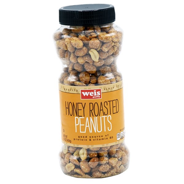 slide 1 of 1, Weis Quality Honey Roasted Peanuts, 16 oz