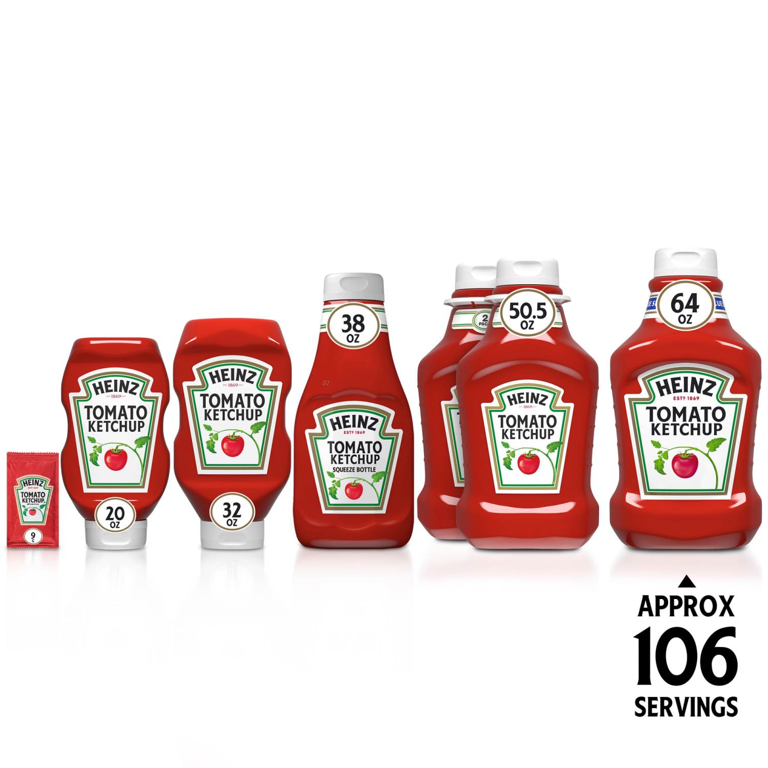 slide 6 of 8, Heinz Tomato Ketchup, 64 oz Bottle, 64 oz