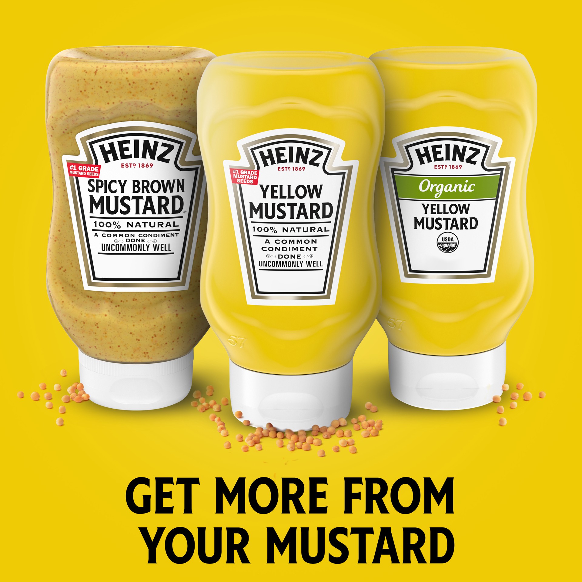 slide 8 of 8, Heinz 100% Natural Yellow Mustard Bottle, 14 oz