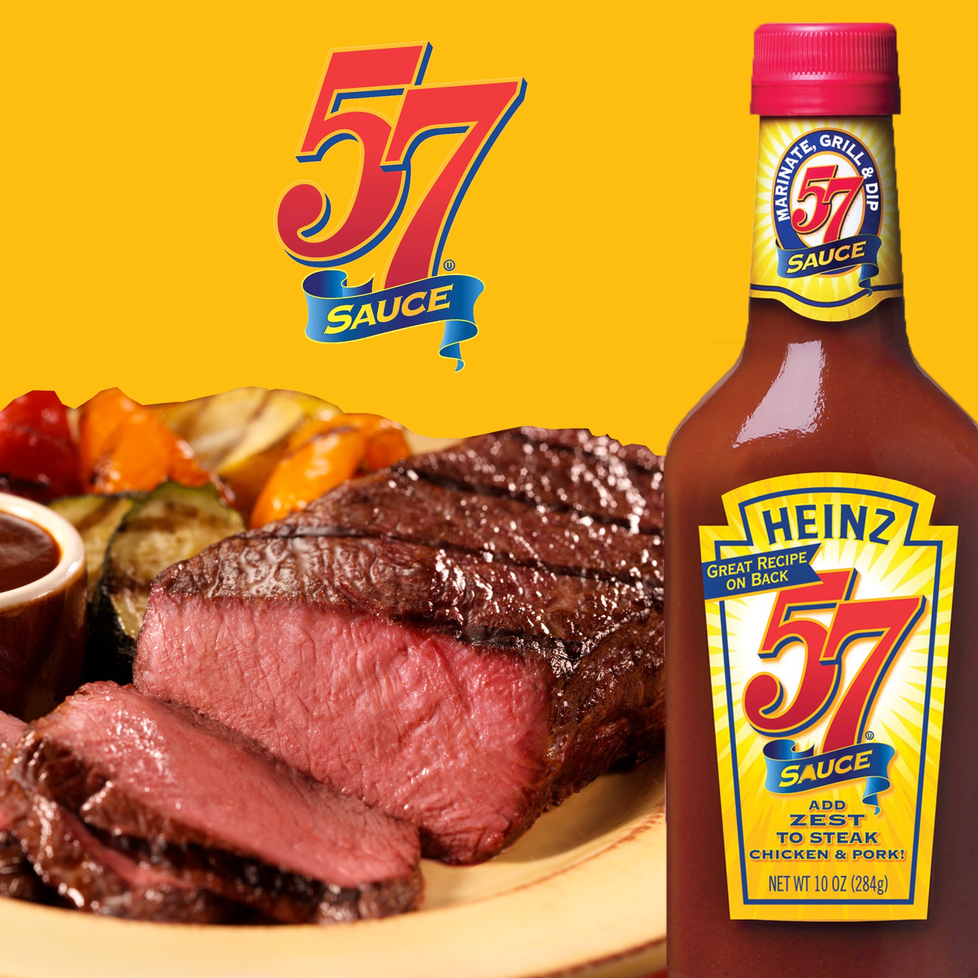 slide 7 of 8, Heinz 57 Sauce Bottle, 10 oz