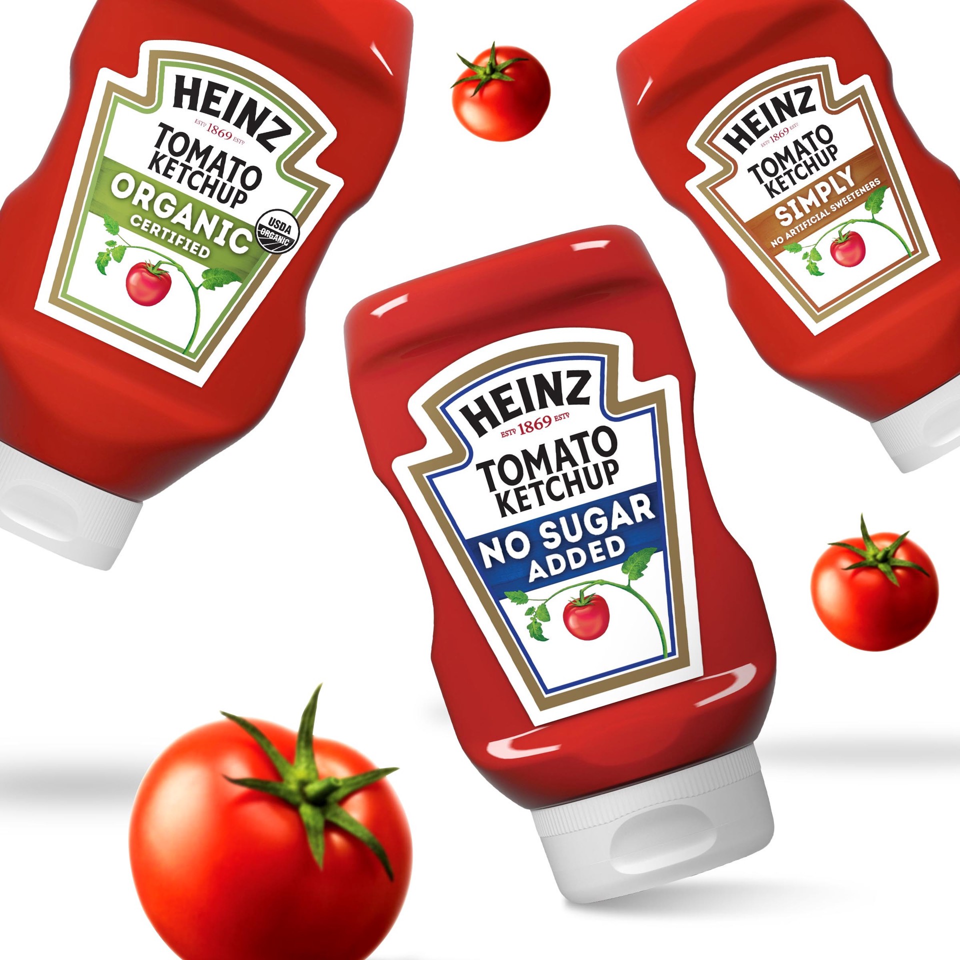 slide 2 of 7, Heinz Tomato Ketchup with No Sugar Added, 13 oz