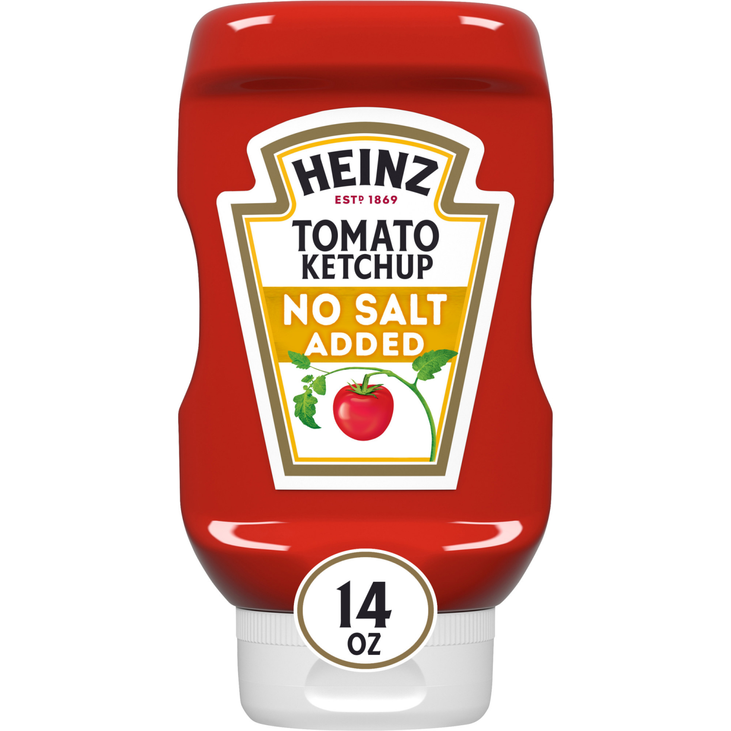 slide 1 of 8, Heinz No Salt Added Tomato Ketchup 14 oz. Bottle, 14 oz